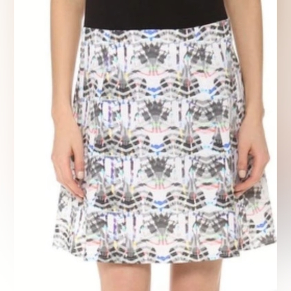 Theyskens Theory Sune Abstract Print A-Line Mini Skirt 4